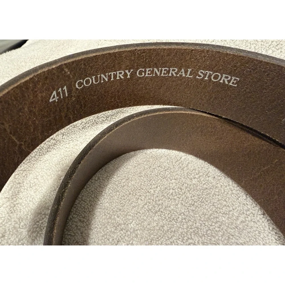 Country General Store CGS Mens Leather Belt Size 42 Brown Western Made in USA